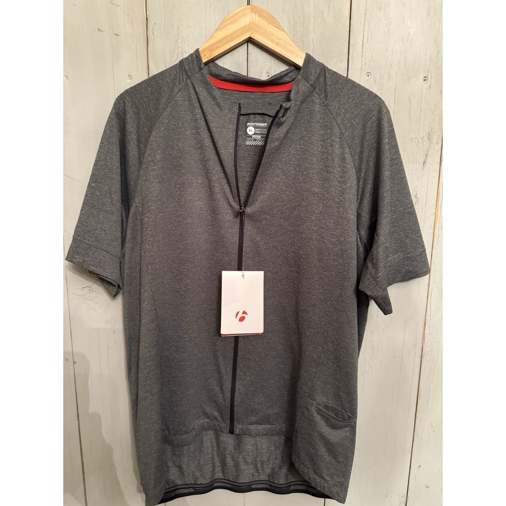 Bontrager XL Full Zip Heather Gray Circuit‎ Bike Fitted Jersey NWT